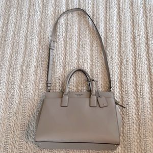 Kate Spade Medium Satchel. Like New. Light Gray. Original Care Card Included.